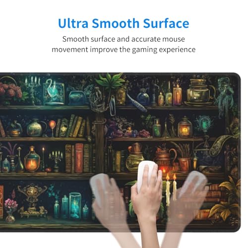 Library Mysterious Mouse Pad XL Large Mousepad Non Slip Rubber Base Desk Mat for Laptop Computer Gaming 31.5" X 12" - color: Mysterious Library
