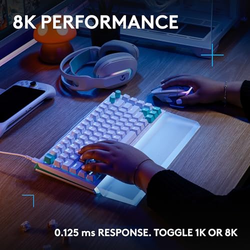 Logitech G512 X 98 TMR + Tactile Switch Mechanical Gaming Keyboard - White | Hot-Swappable 9x TMR Rapid Trigger + Tactile Mechanical Switches, Gasket, PBT Keycaps, <8K, LIGHTSYNC RGB, for PC & Mac - color: White, size: 98 percent, style: Tactile Switches