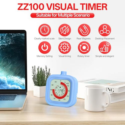 Digital Visual Timer for Kids 12hours Countdown countup Kitchen Timer Student Timer Gym Timer (Black) - color: Black