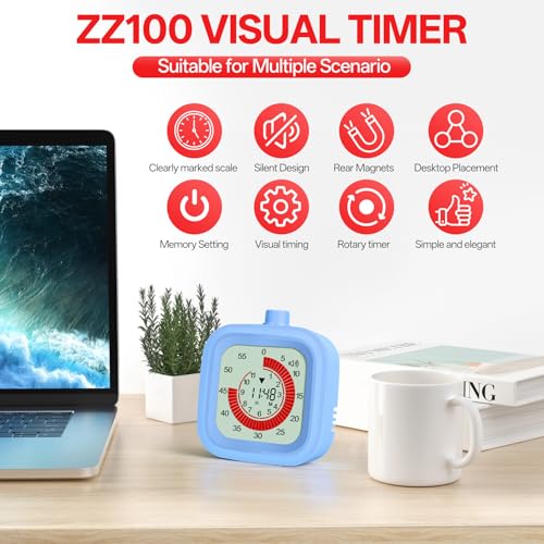 Digital Visual Timer for Kids 12hours Countdown countup Kitchen Timer Student Timer Gym Timer (Pink) - color: Pink