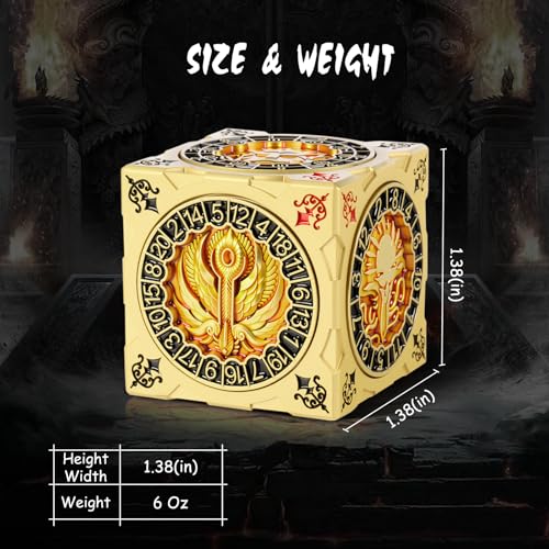 DNDND Luxury Gold Multi-Functional Spinner DND Dice – Premium D&D Monster Themed Metal Dice Cube for TTRPG, Dungeon Masters & RPG Collector's Gift (Gold) - color: Gold