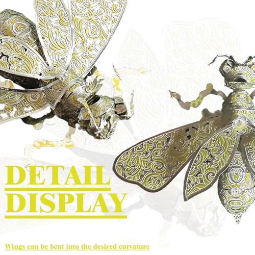 3D Metal Puzzles for Adults,3D Model Building Puzzle Kits,Cool Insect Animal Themed Design,Bugs Model Kits Brain Teaser DIY Assembling Crafts Kits Creative Ornament (Bee) - color: Bee