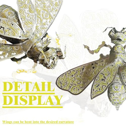 3D Metal Puzzles for Adults,3D Model Building Puzzle Kits,Cool Insect Animal Themed Design,Bugs Model Kits Brain Teaser DIY Assembling Crafts Kits Creative Ornament (Bee) - color: Bee