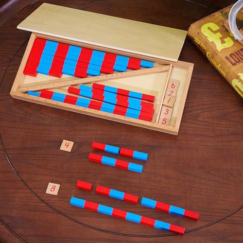 Premium Montessori Math Material Series Kit 1, 27lbs 17-Piece Complete Curriculum for Toddlers & Kids 3+, Solid Beechwood Sensory Math Materials, Homeschool & Preschool Classroom Math Toys - color: Math Series Kit 1
