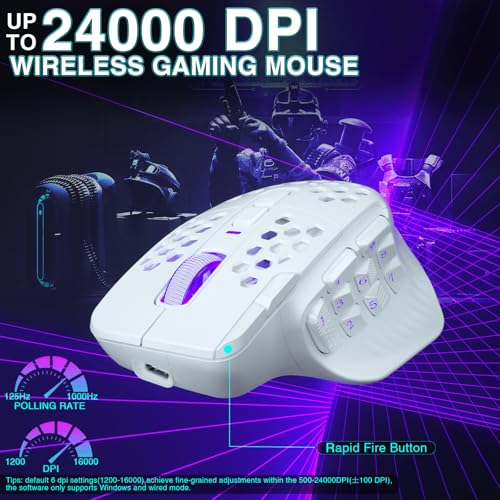 SOLAKAKA SM809 Gaming Mouse for MMO,24000 DPI,16 Programmable,RGB PC Gaming Mice