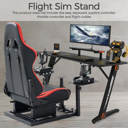 Marada Flight Racing Simulator Cockpit with Black Seat Fit for Thrustmaster A10C Hotas Warthog Adjustable Throttle,Joystick,Keyboard Not Included