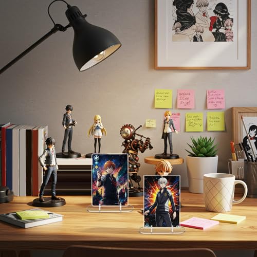 Novabright 20 Pcs Clear Acrylic Trading Card Display Stand Baseball Card Display Table Versatile Easel Picture Holder Stands for Psa Graded Trade Shows Small Items