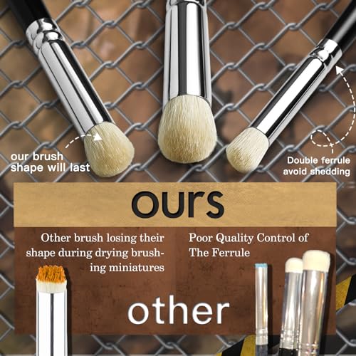 Golden Maple Dry Brush Miniature Painting, 18PC Miniature Paint Brushes Model Brushes Micro Detail Paint Brush Set, Fine Detailing for Acrylics, Watercolors, Models, Figurine - color: Black