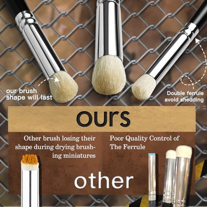 Golden Maple Dry Brush Miniature Painting, 18PC Miniature Paint Brushes Model Brushes Micro Detail Paint Brush Set, Fine Detailing for Acrylics, Watercolors, Models, Figurine - color: Black