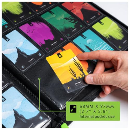 Vault X 12 Pocket Zip Trading Card Binder 480 Cards Exo-Tec (Black) | Holds 480 standard-size TCG cards in 20 side-loading 12-pocket pages. Padded, water-resistant Exo-Tec cover. - color: Black, size: 12 Pocket