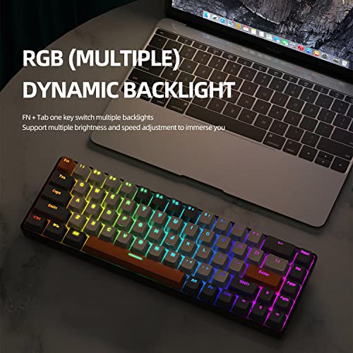 68 Keys Wired Mechanical Gaming Keyboards with RGB Backlight, Mini Portable 60% Mechanical Gaming Keyboard for Computer Laptop Gamer (Twilight Edition Blue Switch) - color: Twilight Edition Blue Switch