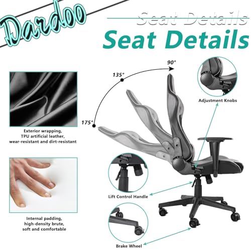 Dardoo Flight Simulator Cockpit with Gray Seats, fit for Thrustmaster HOTAS Warthog/G Saitek/Airbus Stick and Throttle/A10C Rocker, Multi-Scene Applications, ExcludingThrottle, Joystick and Pedal