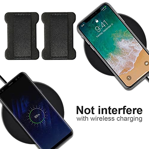 WOJI Cell Phone Finger Grip Strap Holder for Hand, Phone Strap, Phone Holder for Hand - Small, New Slim Finger Loop Selfie Grip Compatible with Most Smartphones (Black) - 2Pack - color: Black