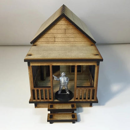 Shotgun House 28mm Terrain Building MDF Miniature Tabletop Gaming RPG Modern Wargames