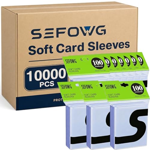10000ct Clear Card Sleeves for Trading Cards, Baseball Sports Soft Sleeves, Ultra Soft Plastic Card Protector Sleeve for Football, MTG, PKM, Game, Standard Cards - size: 10000 PCS
