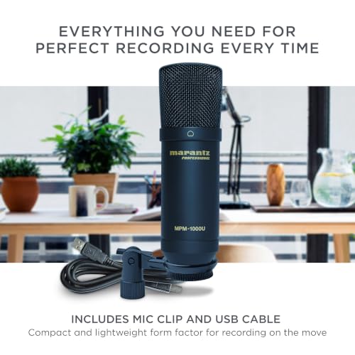 Marantz Professional MPM-1000U USB Condenser Microphone | Plug and Play USB, PC and Mac Compatible, for Voice Chat, Content Creation, Gaming, Streaming and Podcasts - style: USB Mic