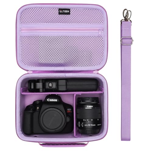 Small Camera Case Bag for Canon EOS Rebel T7/R50//R100 DSLR Camera Purple | Hard Carrying Travel Case for Canon EOS Rebel T7/R50//R100/R6 Mark II/R8/R6 Mark III/R50 V/T6/R10/R5 Mark II DSLR SLR Camera - color: Purple, size: Small