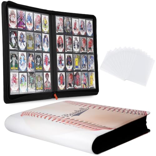 Premium 20-Pocket Sports Trading Card Binder with 100 Card Sleeves | Holds up to 1280 Cards, Zippered Collector Album Featuring Side Loading Pages for Baseball, Football & Basketball Cards - color: Baseball, size: 20-Pocket