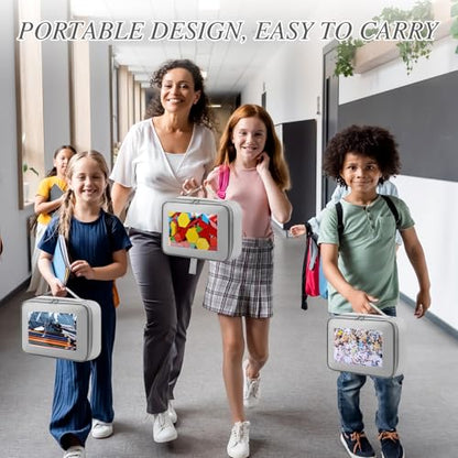 Abbylike 8 Pack Toys Storage Bags with Handle and Clear PVC Window, Classic Bricks Building Set Organization Bags, Car Toy Traveling Carrying Case for Puzzles Board Games Building Blocks(Gray) - color: Gray