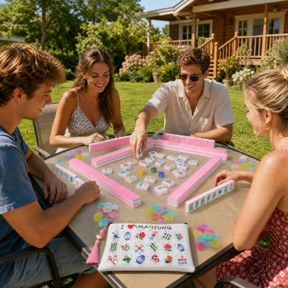Mahjong Tile Set, 168 American Mahjong Sets with Bag and Mah Jongg Accessories for Travel Parties Family Game Night Gifts(1.2")