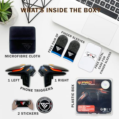 Progameplays Phone Triggers for Gaming – Mobile Triggers for PUBG Mobile iPhone & Android – L1 R1 Gaming Triggers for Phones, ZERO LAG, Fast Aim, No Screen Blocking – CODM Controller Shooter (2 Buttons)