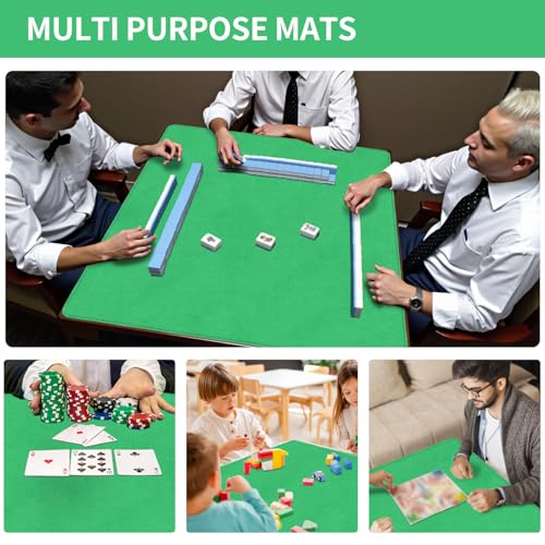 Square Large Tabletop Game Playmat,Used for Playing Poker,Mahjong,Playing Cards,and Role-Playing Games, with Thick Seam Edge,Waterproof,and Anti Slip(80 * 80cm*2mm) Green - color: 80*80*0.2cmGreen, size: 80*80*0.2cm