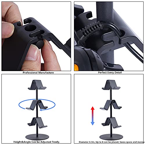 Controller Stand 3 Tier,Headphone Holder, Multi Adjustable Game Controller Headset Hanger for All Universal Gaming PC Accessories, Xbox PS4 PS5 Nintendo Switch(Smart Black) - color: Smart Black