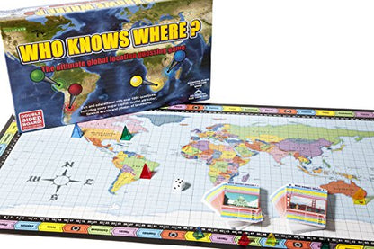 Who Knows Where? - The Location Guessing Educational Family Board Game Where You Guess Famous Geography Locations on a map of The World.