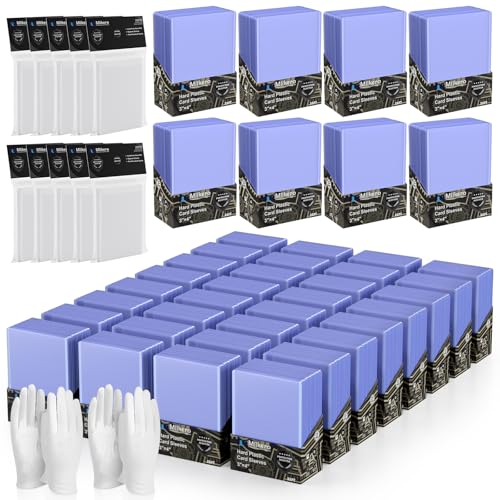 2000 Card Sleeves Hard Plastic, 3"X4" Baseball Card Protector, Premium Trading Card Holder for Sports and Game Cards (1000 Hard Sleeves + 1000 Soft Sleeves) - size: 1000 Hard Sleeves+1000 Soft Sleeves