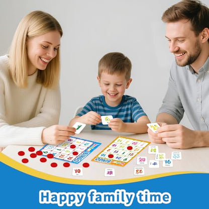 Alphabet Bingo Game, Letter&Number&Sight Word Bingo Board Games for Toddlers, ABC and 123 Learning Toys for Kids, Toddler Preschool Learning Activities, Family Matching Games - style: ABC & Number