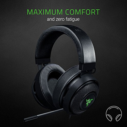 Razer Kraken 7.1 V2: 7.1 Surround Sound - Retractable Noise-Cancelling Mic - Lightweight Aluminum Frame - Gaming Headset Works with PC, PS4, Xbox One, Switch, & Mobile Devices - Black