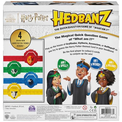 Hedbanz, Harry Potter Wizarding World 2022 Edition with New Cards Family Board Game Gift Toy Merchandise Books Movies Card Game House Headbands, for Adults & Kids Ages 6 and up - style: Wizarding World Hedbanz