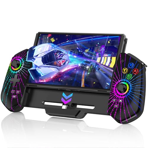 Switch Controller with Hall Joystick for Nintendo Switch/OLED, Wired Switch Pro Remote Controller with Turbo/4 Game Slot/Dual Motor, Handheld Joypad Replacement for Nintendo Switch Controller - color: Black Magical