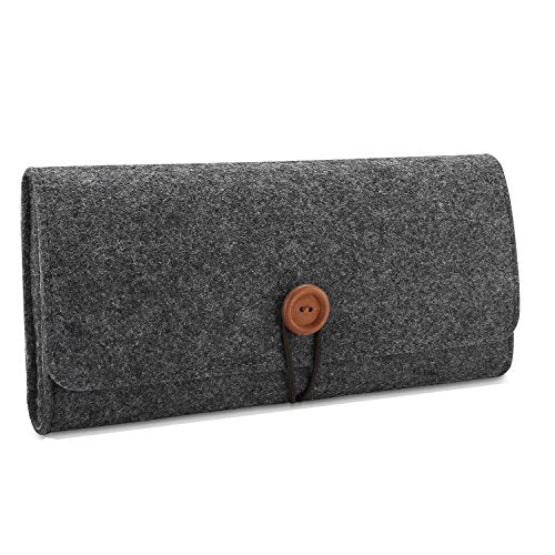 ProCase Carrying Case for Nintendo Switch OLED/Switch, Travel Pouch - Grey | Slim Felt Travel Pouch with 5 Game Card Slots, Soft Lining and Elastic Closure for Nintendo Switch OLED 2021 and Switch 2017