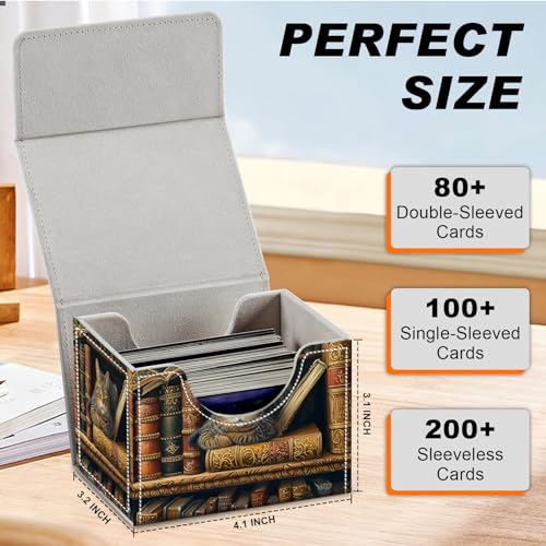 Card Game Storage Box TCG Deck Box MTG Card Box Organizer Trading Card Case Commander Deck Box TCG Card Storage Box Magnetic Closure Creative Pattern Up to 200 Cards, Animal Proud Rooster - color: Animal Proud Rooster