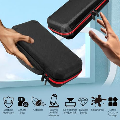 Travel Carrying Case for Nintendo Switch 2 2025, Large Volume Accessories Bundle Holder Anti Fall Shockproof Double Layer Hard Shell Protective Cover Pouch Waterproof Portable with Card Slots Black - color: Black, style: Antifall
