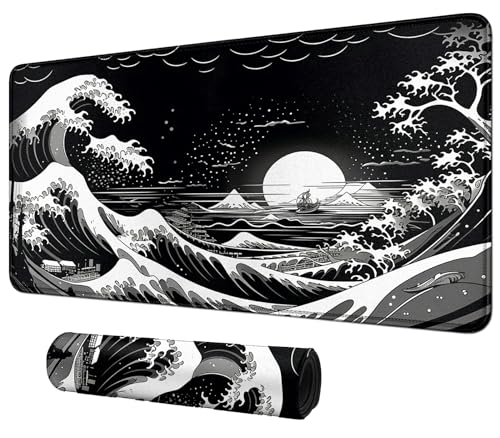 Great Wave for MTG & TCG Playmat,BFDHGQZC 24" x 14" Game Mat for MTG/RPG/CCG Trading Card Game Playmats Table Mat Perfect for Card Games Video Games Computer Office - color: Great Wave, size: 60*35cm