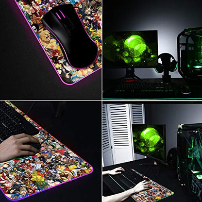 RGB Mouse Pad, Imegny Large Extended Soft Led Mouse Mat with Different Lighting Modes, 900 x 400mm / 35.4 * 15.7Inch (90x40 rgdajihe003) - color: 90x40 Rgdajihe003