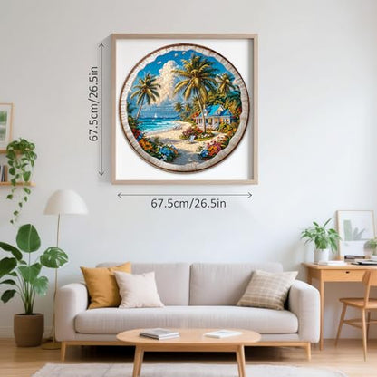 Summer Puzzles for Adults 1000 Pieces, Seaside Scenery Jigsaw Puzzles 1000 Pieces for Adults, Puzzles with Letters On Back, Challenging Family Game, 26.5 x 26.5in - color: Summer Scenery