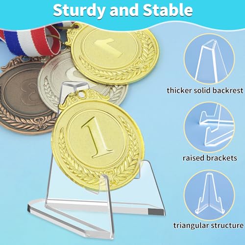 Reastar Card Display Stand, 20 Pcs Small Easel, Acrylic Card Holder, 2.2 in | for Coin Graded Card Sports Trading PSA Picture Phone, Sturdy and Stable, Mini Size, Clear and Elegant