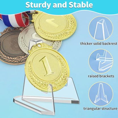 Reastar Card Display Stand, 20 Pcs Small Easel, Acrylic Card Holder, 2.2 in | for Coin Graded Card Sports Trading PSA Picture Phone, Sturdy and Stable, Mini Size, Clear and Elegant