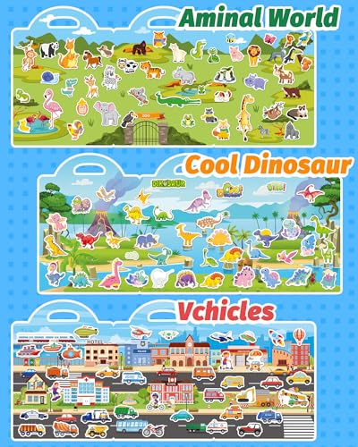 Walenced Reusable Sticker Book for Toddlers, Travel Stickers for Kids, Toddler Craft Activities Toys, Birthday Gifts for Boys & Girls - style: Collection
