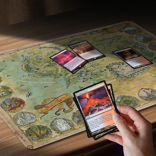 MTG Playmat Non-Slip Rubber Backing Printing Commander Board Game Desk Mat Duel Mat TCG PTCG Playmat 24x14 inches and Free Storage Bags - color: Map-3, size: 24"X14"
