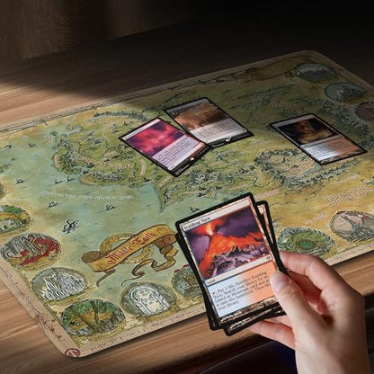 MTG Playmat Non-Slip Rubber Backing Printing Commander Board Game Desk Mat Duel Mat TCG PTCG Playmat 24x14 inches and Free Storage Bags - color: Map-3, size: 24"X14"