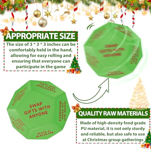 kykake 2026 New-Santa Swap Gift Exchange Dice,3 * 3in Exchange Gifts Family Game,Stocking Stuffers for Men Women, Anniversary Christmas Birthday Gifts for Men Women, Large Dice Party Gifts for Xmas - color: 1pc Santa Swap Gift Exchange Dice