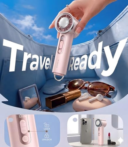 TORRAS COOLiFY iva Handheld Fan with Ice Cooler, [Chill by 50°F], 0-100 Adjustable Speed, Super Mini Powerful Portable Fan 4900mAh Rechargeable, Hand Fans, Gifts for Women, Pink - color: Pink