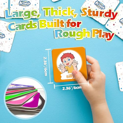 Aizweb Feelings Emotions Match Game,Memory Game,Social Emotional Learning Activities,Toddler Baby Flash Cards,Calm Down Corner Supplies,Educational Toys for Pre K Preschool Kindergarten Autism ADHD - style: Feelings