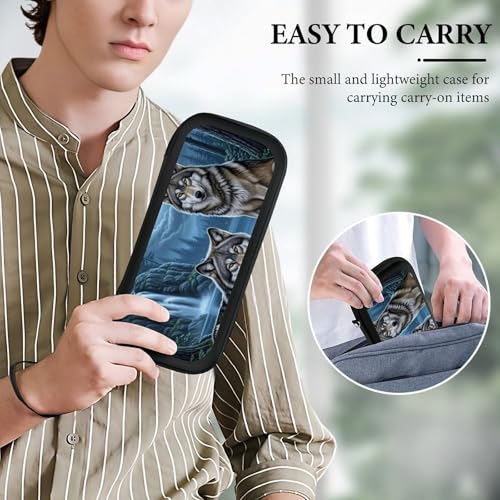 PPIKTC Carrying Case Compatible with Nintendo Switch, Travel Storage Holder Bag with 15 Game Cartridges, Moon Wolf Love - color: Design (211)