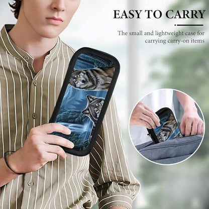 PPIKTC Carrying Case Compatible with Nintendo Switch, Travel Storage Holder Bag with 15 Game Cartridges, Moon Wolf Love - color: Design (211)