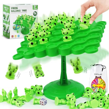 kykake Frog Balance Game Toys,Balance Game Tree Two-Player Parent-Child Interactive Family Tabletop Puzzle Montessori Toy,Frogs Board for Kids and Adults (Frog) - style: frog
